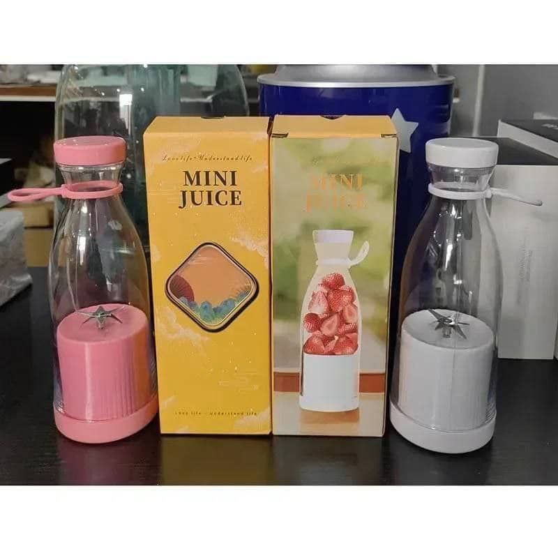 Mini Portable Electric Fruit Juicer  Manual Wine Bottle Juicing Cup Small 6-Blade Rechargeable Vegetable Juicer Blender Mixer