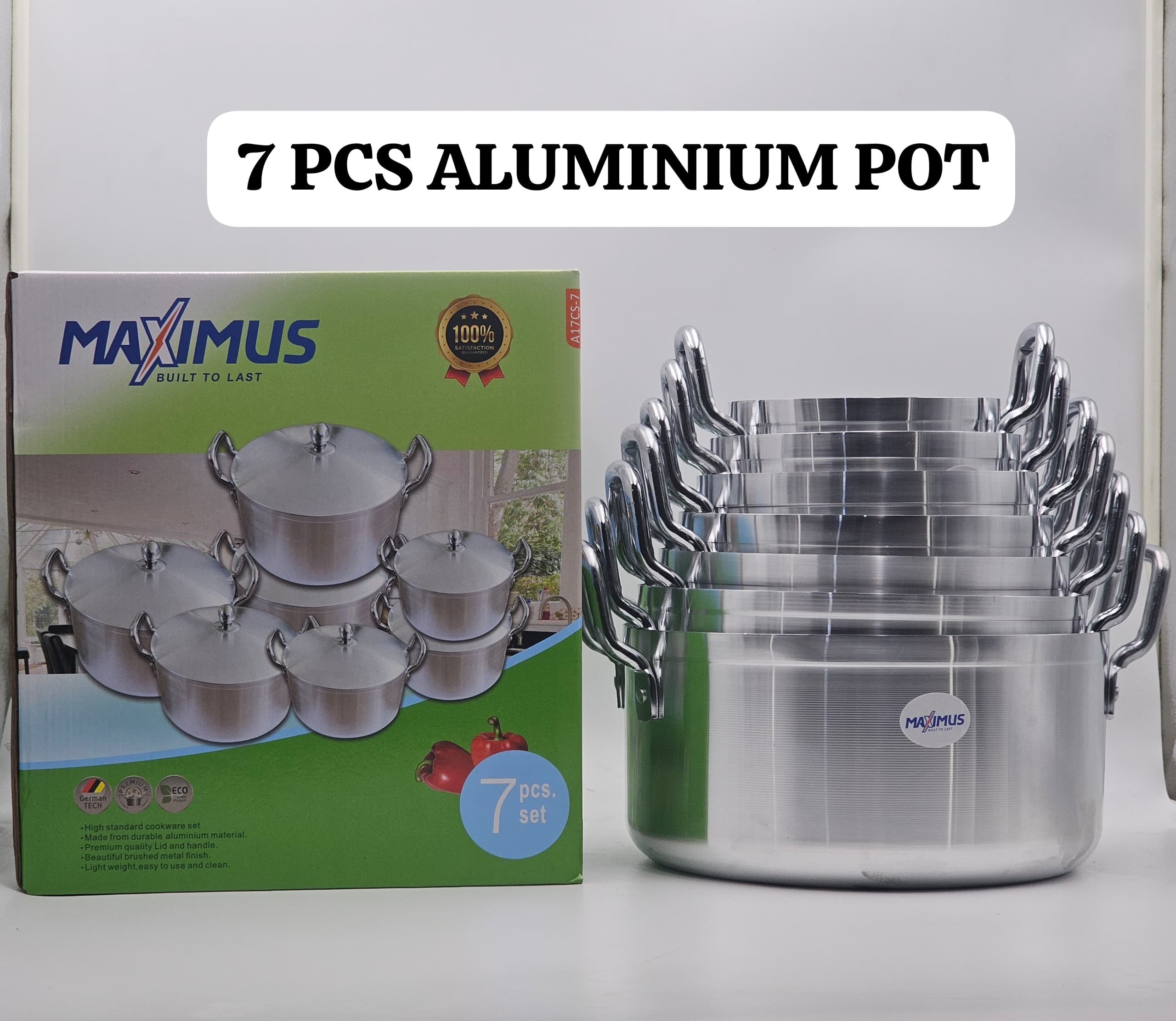 7pc Aluminum pot sets 16cm,18,cm,20cm,22cm,24cm,26cm,28cm