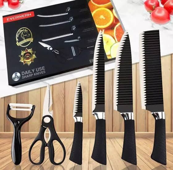 HIGH QUALITY KITCHEN KNIFE SET WITH SCISSORS AND SKIN PEELER