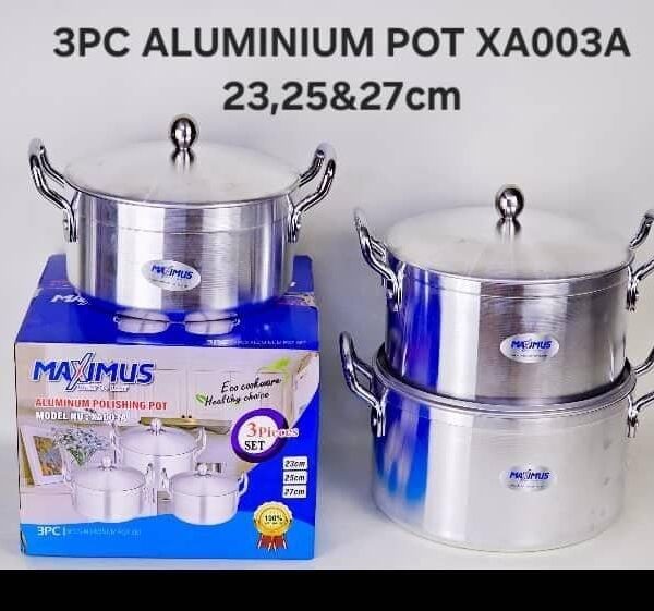 Biggie size Maximus 3pcs Aluminium  Pot with and quality