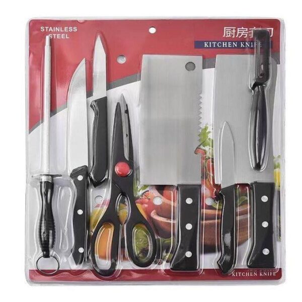 8 pieces generic stainless kitchen knives set